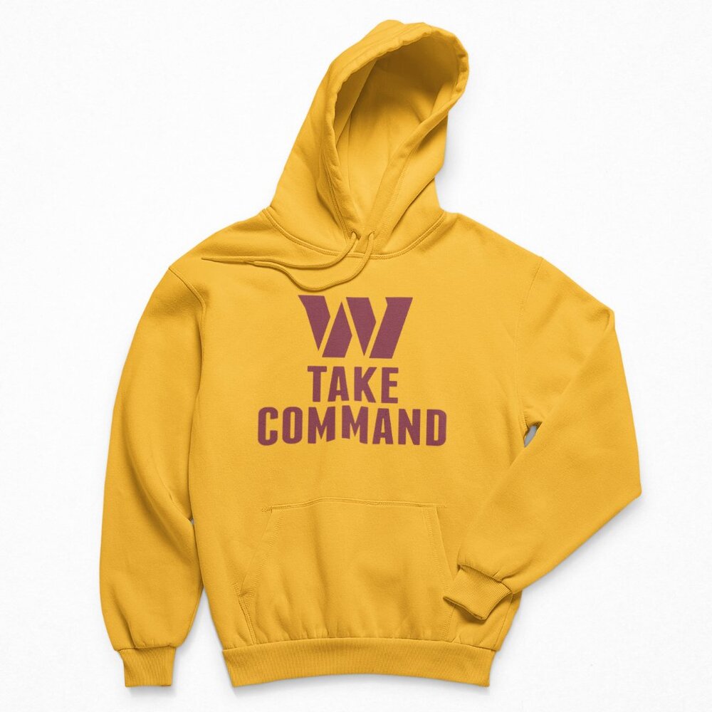 NEW Washington Commanders W Take Command Fleece Pullover Hoodie GOLDEN YELLOW